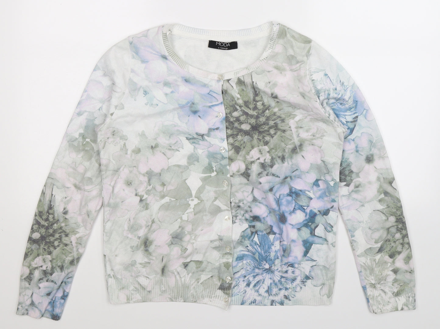 George Womens Multicoloured Floral Knit Cardigan Jumper Size 14