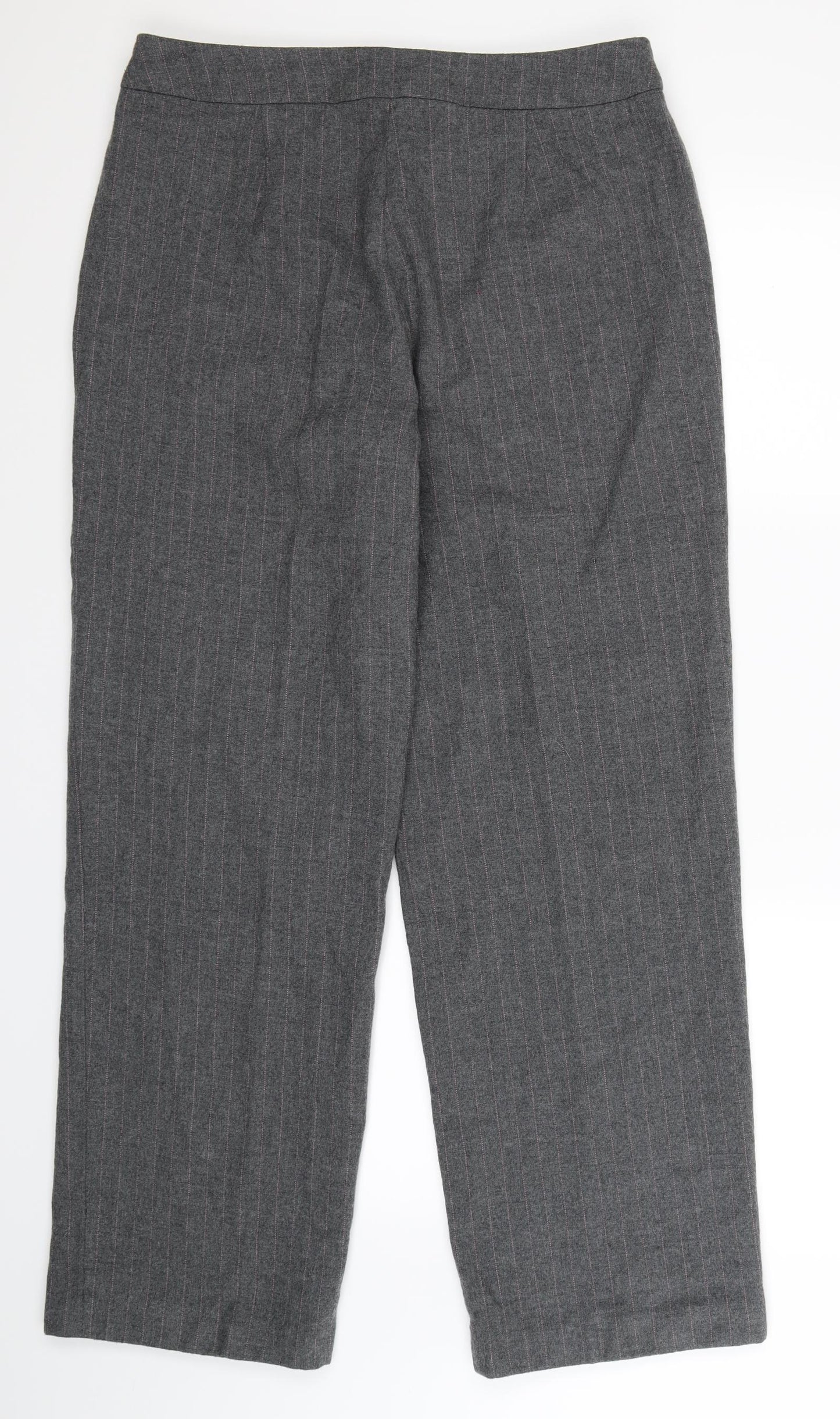 Per Una Womens Grey Striped  Trousers  Size 16 L30 in