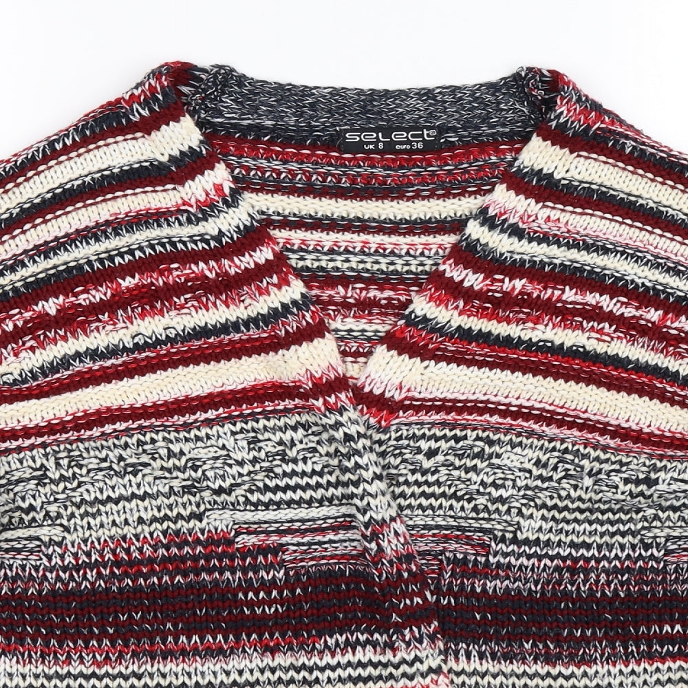 Select Womens Multicoloured Striped Knit Cardigan Jumper Size 8