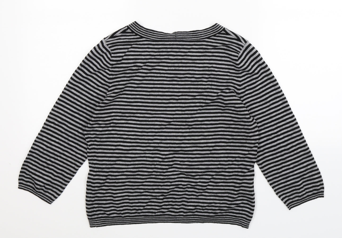CC Womens Grey Striped Knit Pullover Jumper Size M