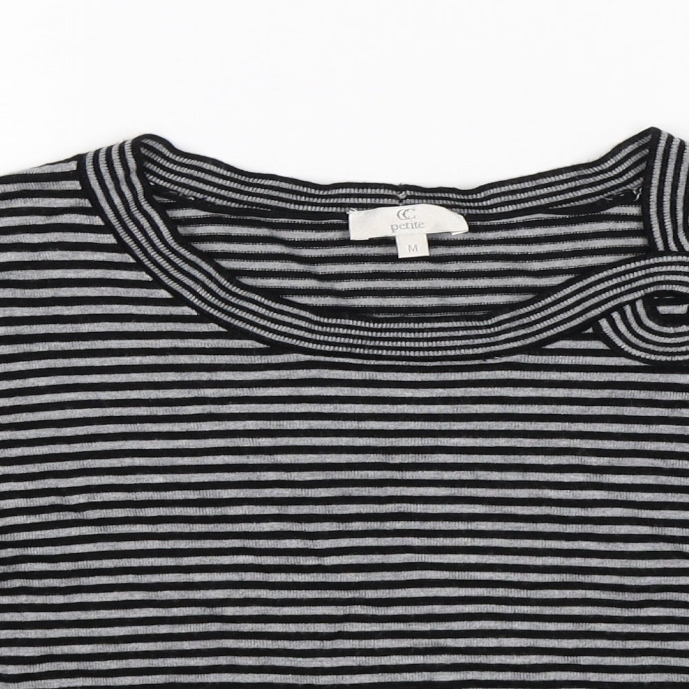 CC Womens Grey Striped Knit Pullover Jumper Size M