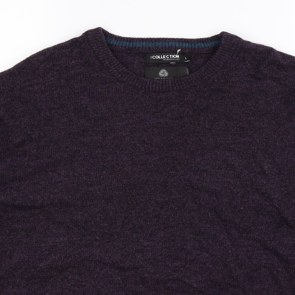 Debenhams Mens Purple  Knit Pullover Jumper Size L