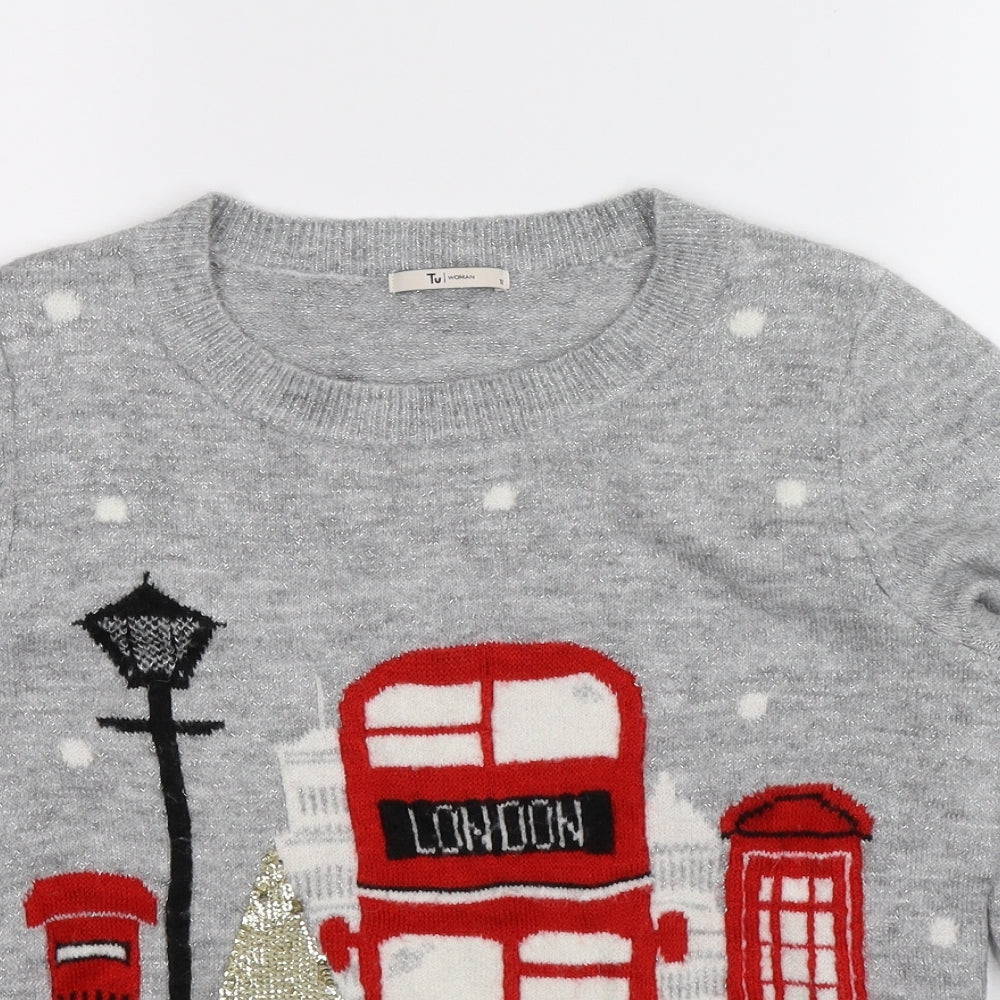 TU Womens Multicoloured  Knit Pullover Jumper Size 12  - Christmas