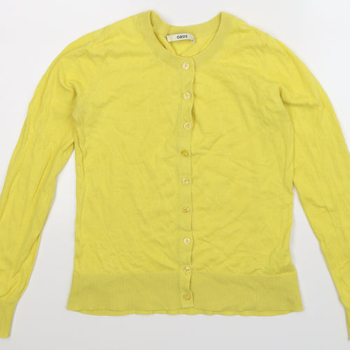 Oasis Womens Yellow  Knit Cardigan Jumper Size S