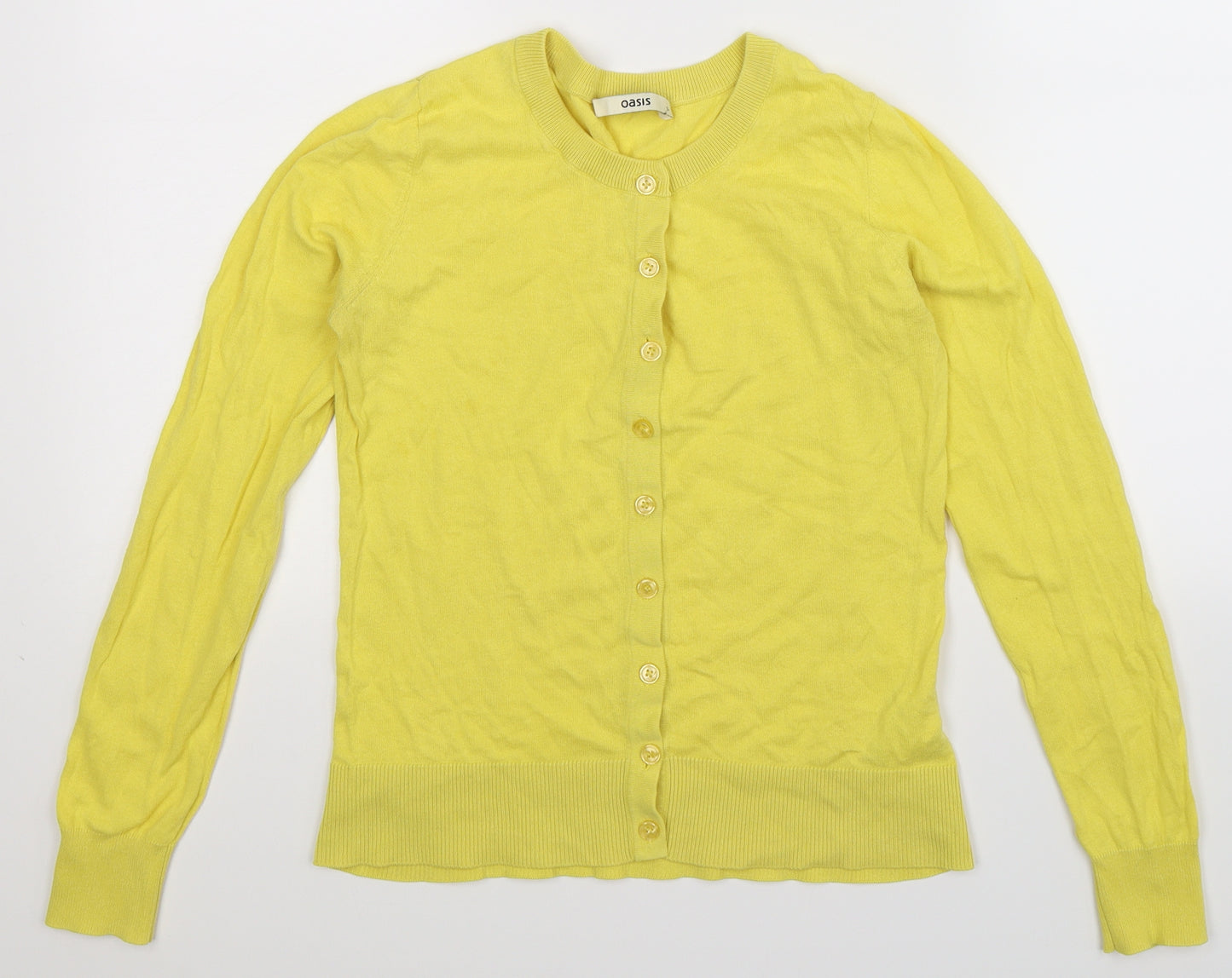 Oasis Womens Yellow  Knit Cardigan Jumper Size S