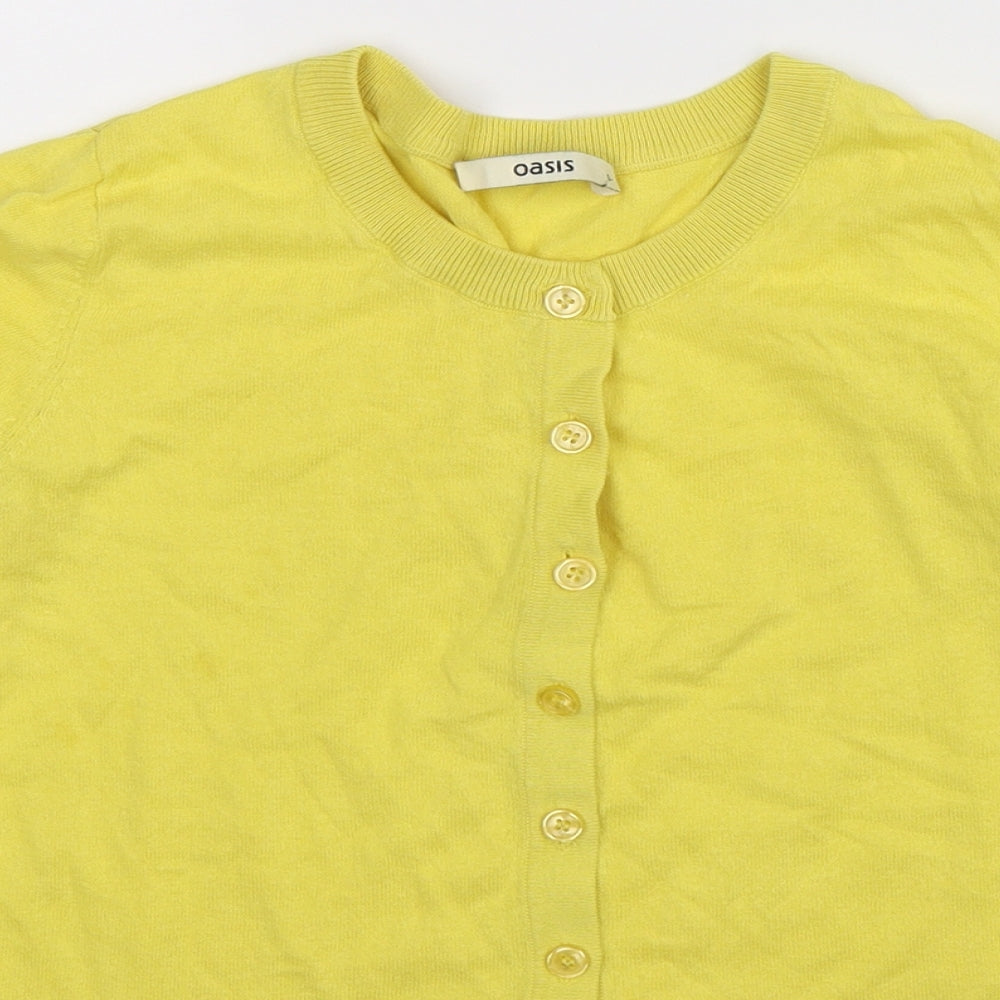 Oasis Womens Yellow  Knit Cardigan Jumper Size S