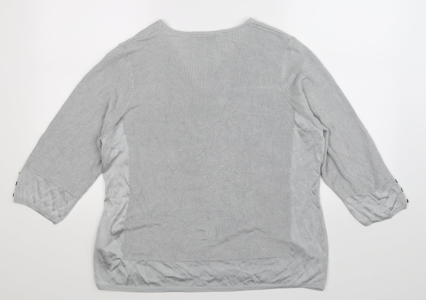 Per Una Womens Silver  Knit Pullover Jumper Size 20