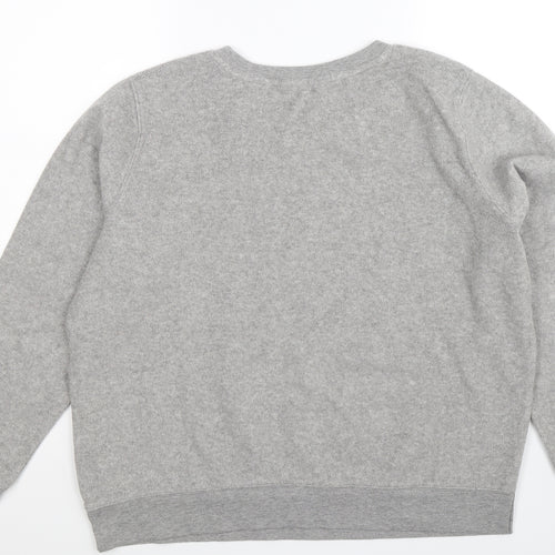 New Look Womens Grey  Fleece Pullover Sweatshirt Size 16  - Oversized