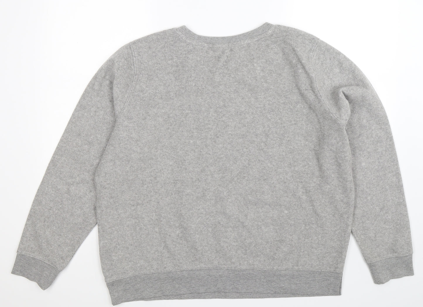 New Look Womens Grey  Fleece Pullover Sweatshirt Size 16  - Oversized
