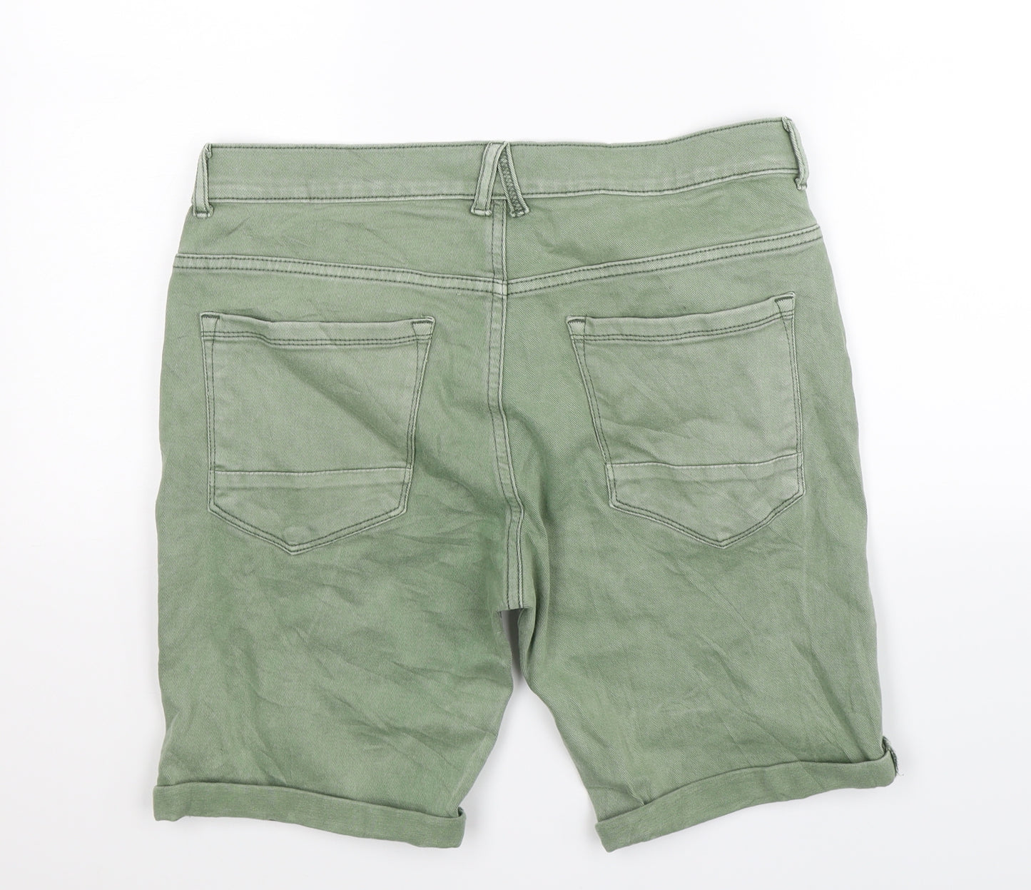 Denim Co Mens Green  Denim Bermuda Shorts Size 32