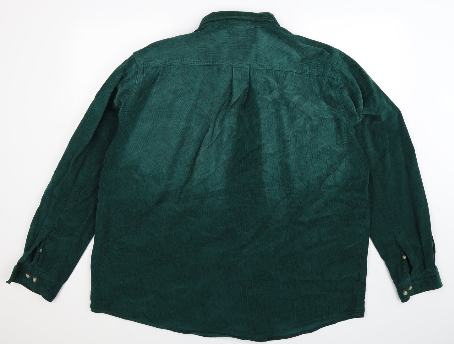 Cotton Traders Mens Green  Corduroy  Button-Up Size 2XL