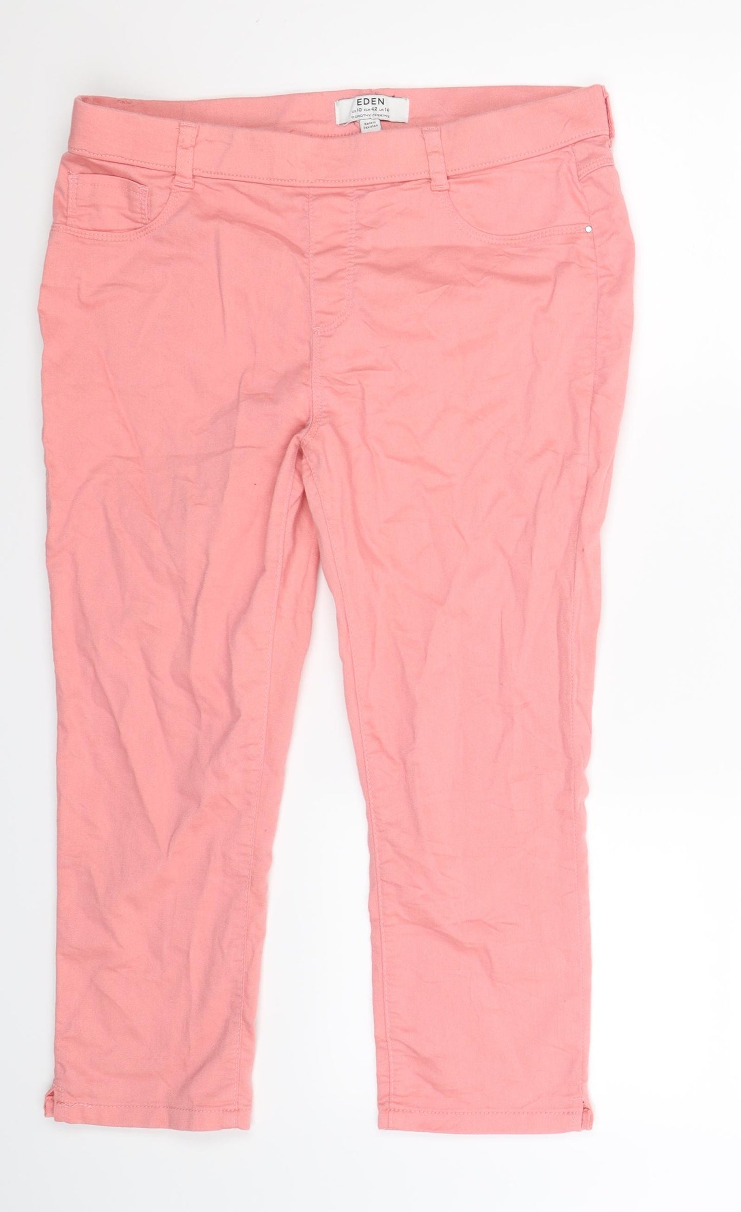 Dorothy Perkins Womens Pink  Denim Cropped Jeans Size 14 L21 in