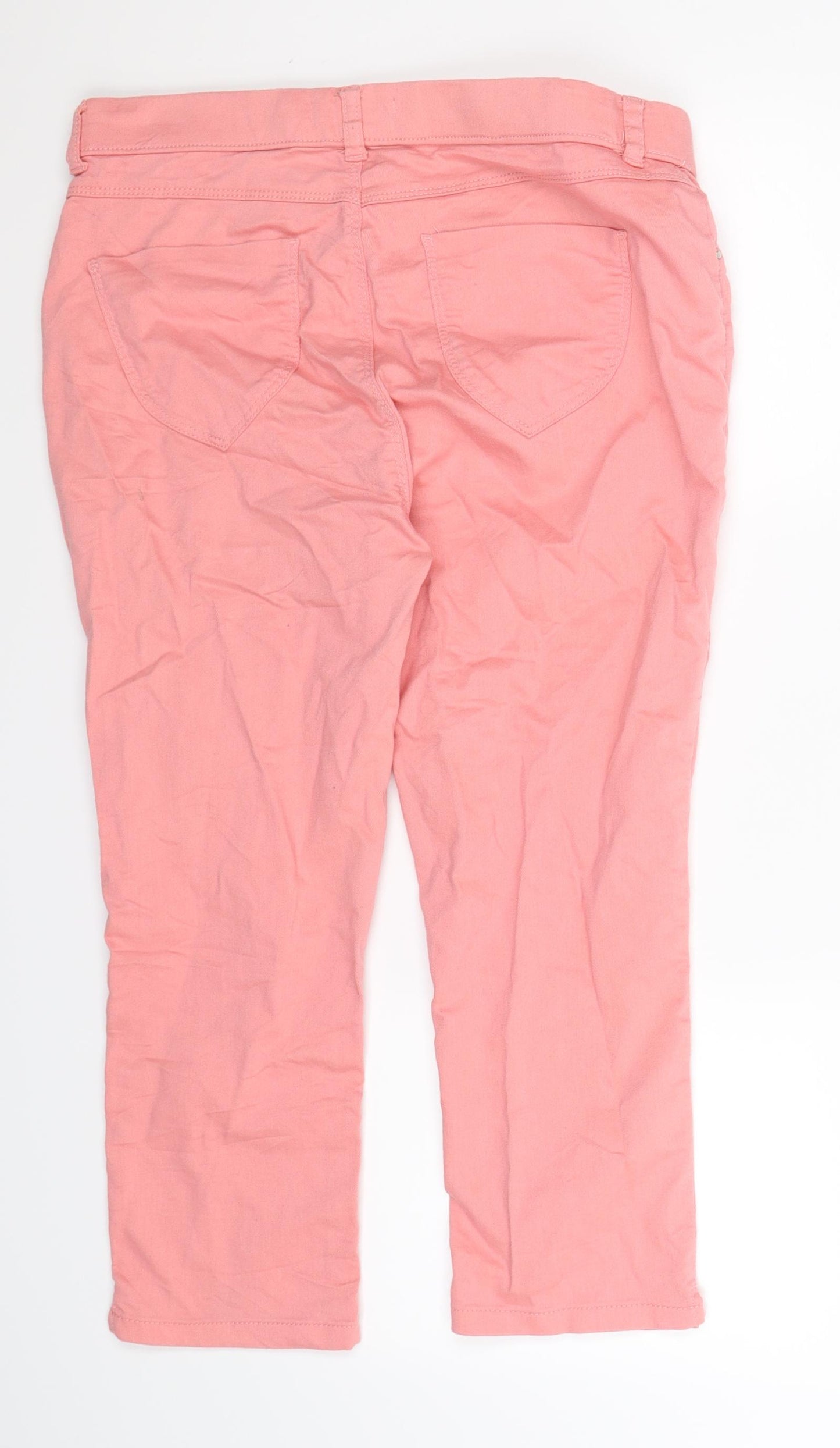 Dorothy Perkins Womens Pink  Denim Cropped Jeans Size 14 L21 in