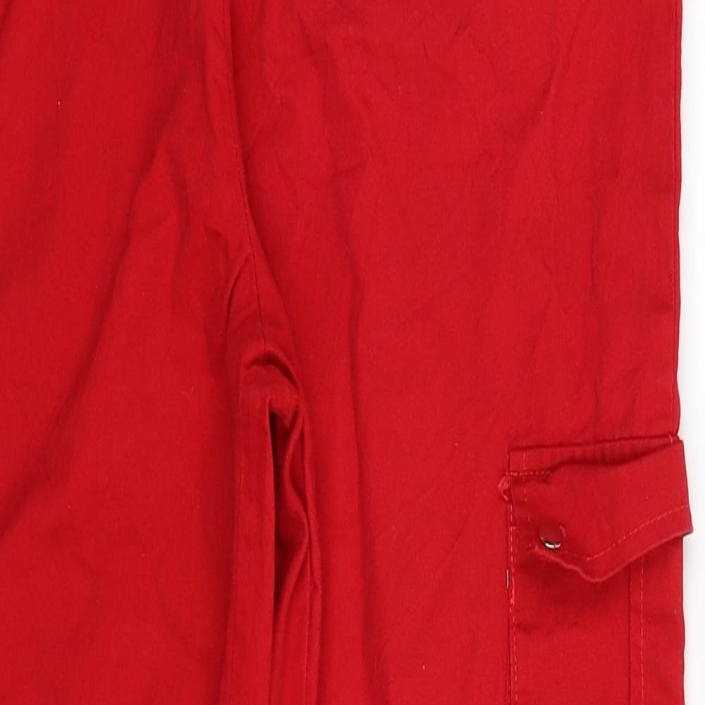 PRETTYLITTLETHING Womens Red   Cargo Trousers Size 12 L28 in