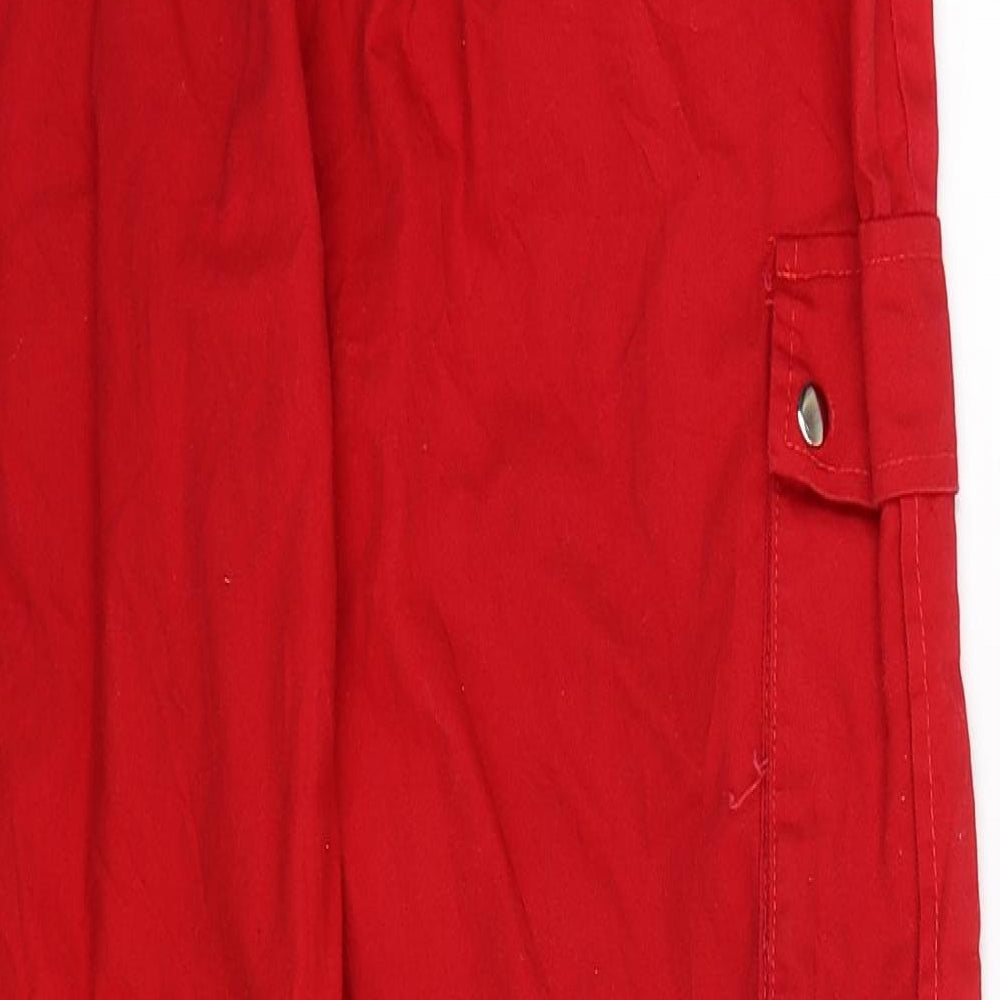 PRETTYLITTLETHING Womens Red   Cargo Trousers Size 12 L28 in