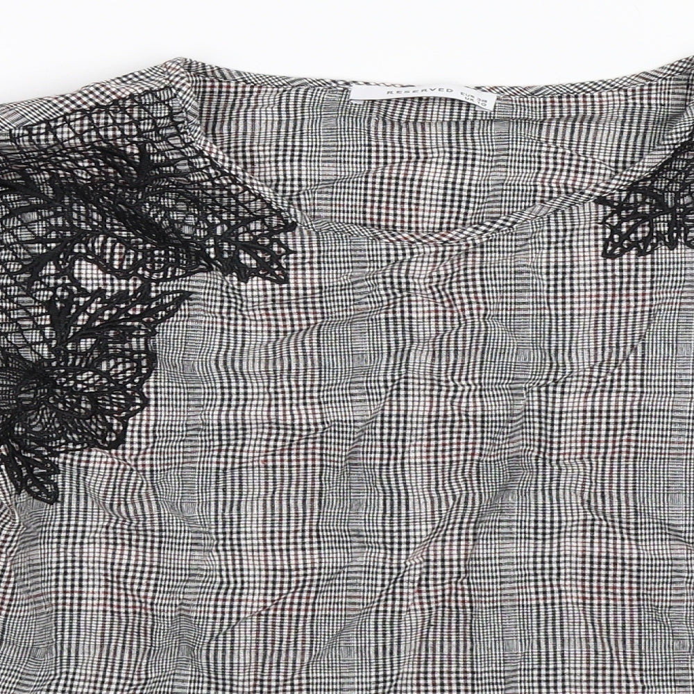 RESERVED Womens Grey Check  Camisole Blouse Size 10