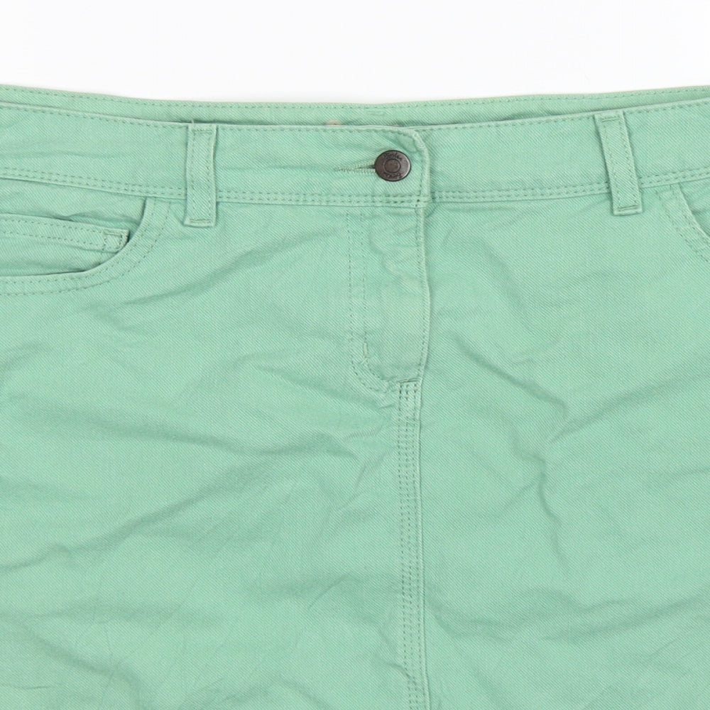 Boden Womens Green  Denim A-Line Skirt Size 16