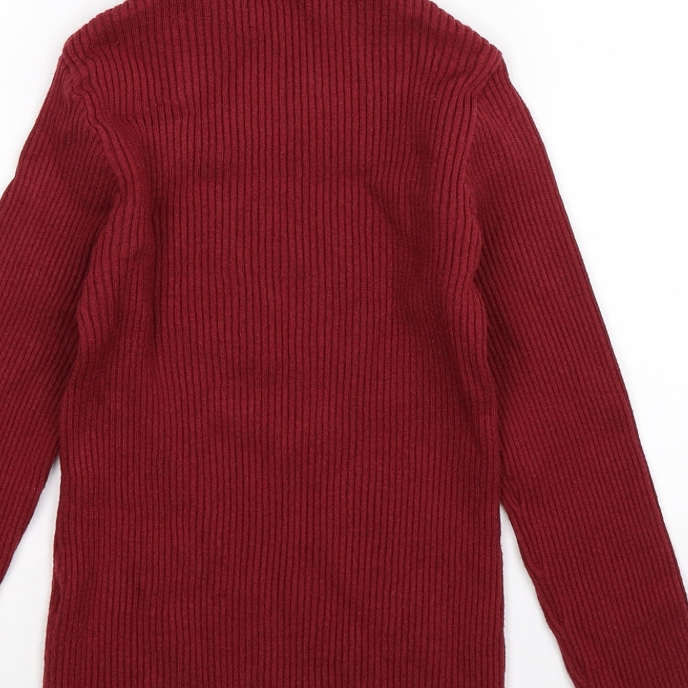 Pieces Womens Brown  Knit Pullover Jumper Size M