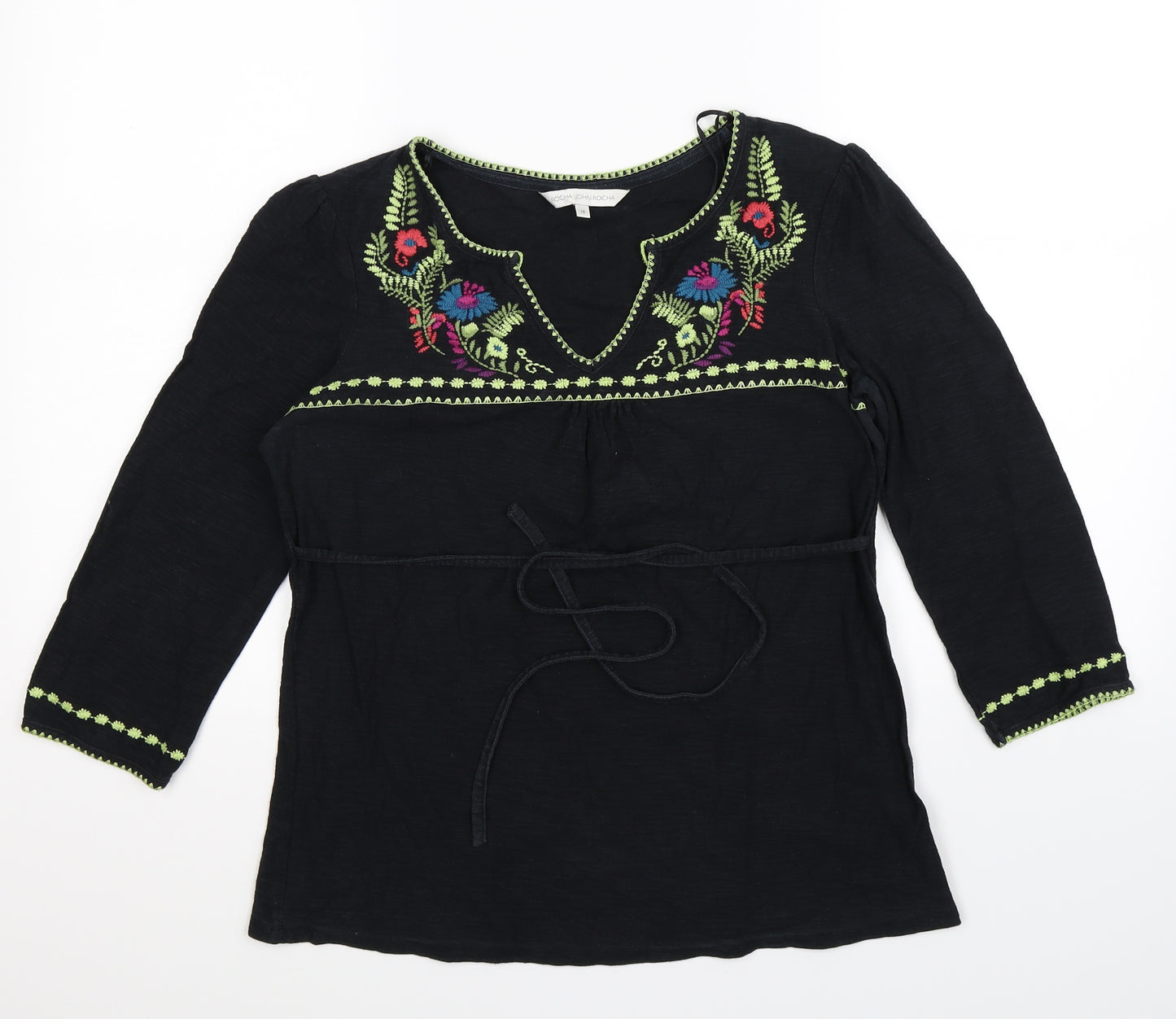 RJR.John Rocha Womens Black Floral  Camisole Blouse Size 12