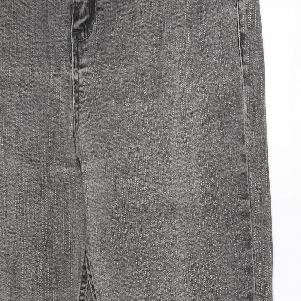 Per Una Womens Grey  Denim Straight Jeans Size 14 L27 in