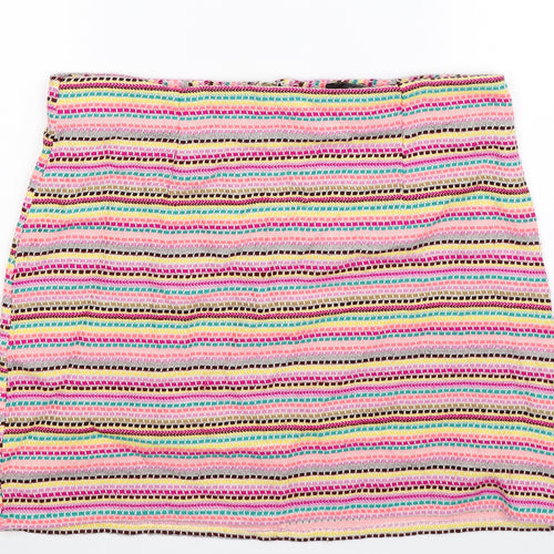 QED London Womens Multicoloured Striped  Mini Skirt Size 12