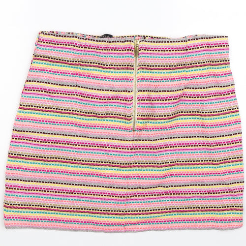 QED London Womens Multicoloured Striped  Mini Skirt Size 12