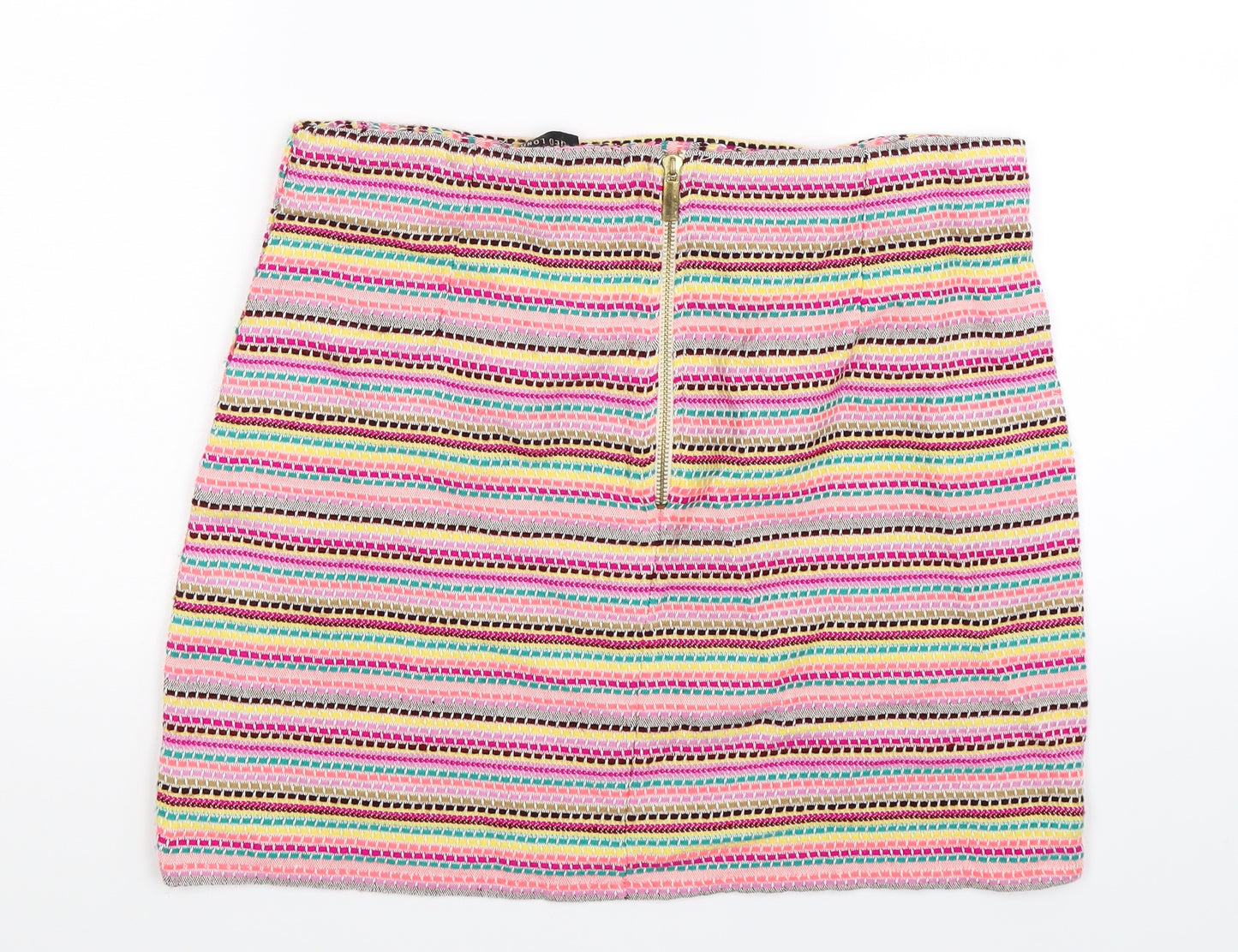 QED London Womens Multicoloured Striped  Mini Skirt Size 12