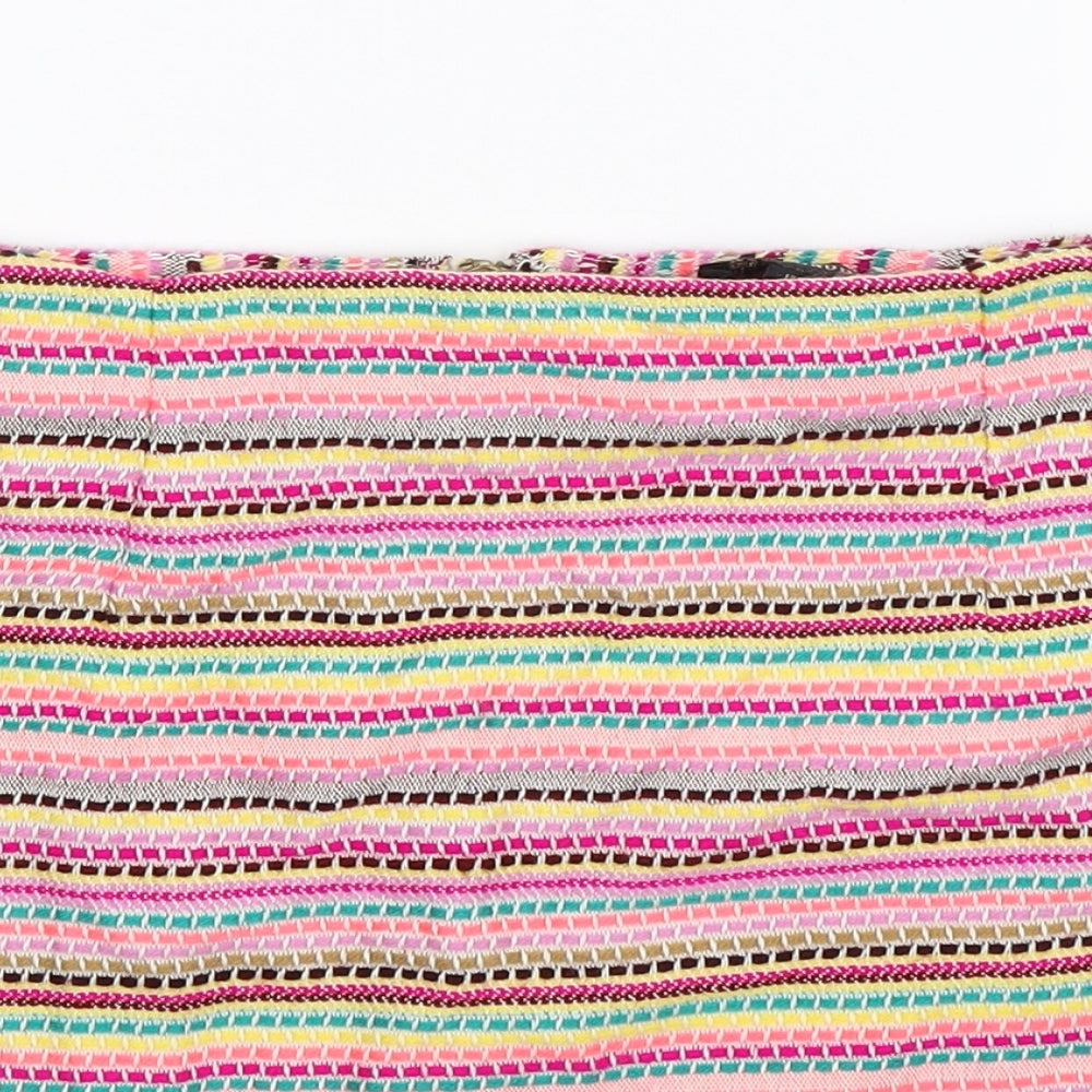 QED London Womens Multicoloured Striped  Mini Skirt Size 12
