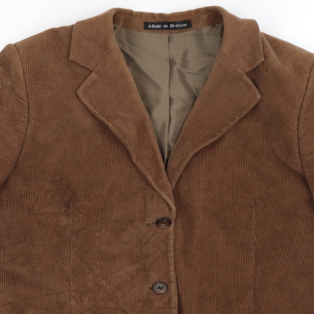 Winebergs Womens Beige  Corduroy Jacket Suit Jacket Size 12