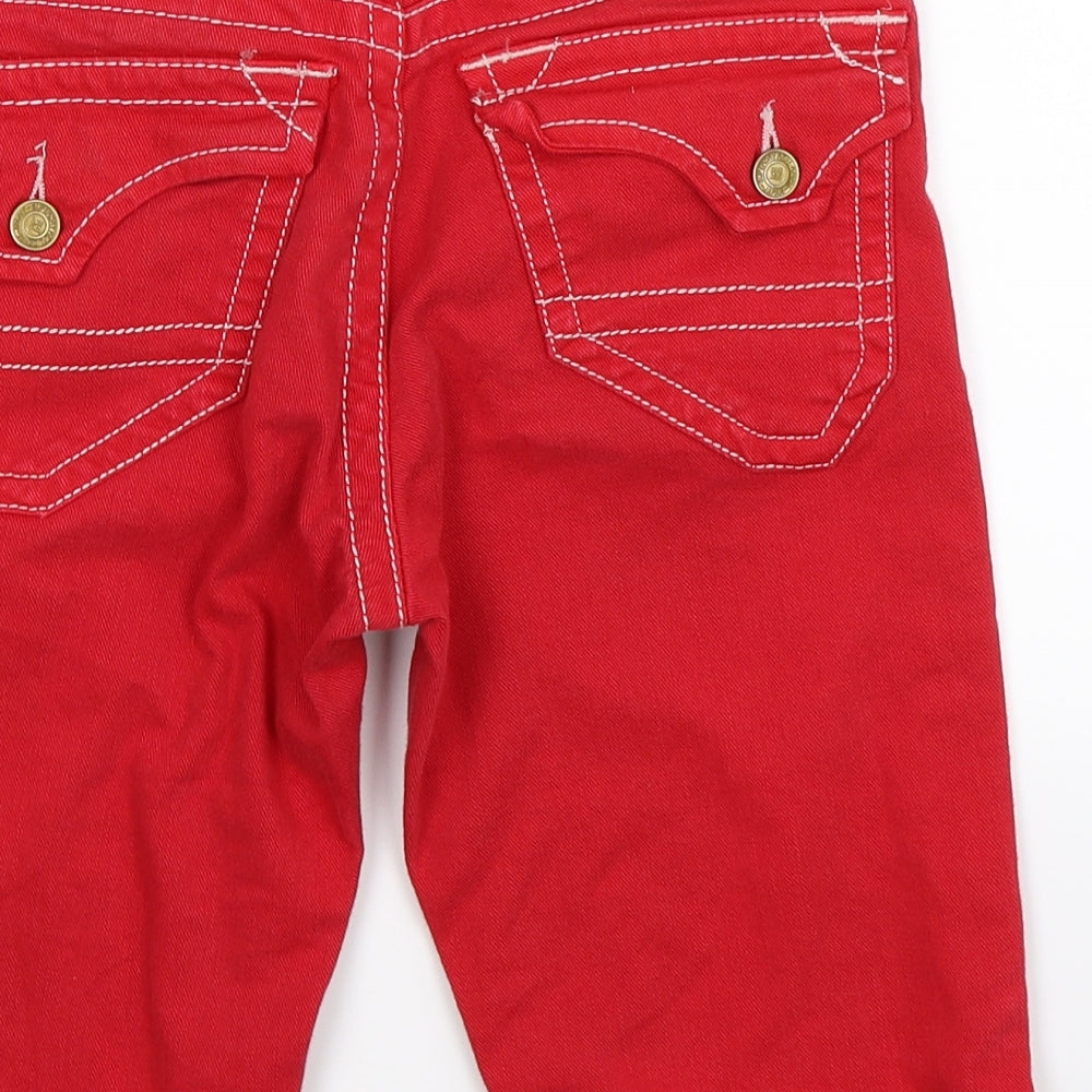 Superdry Womens Red  Denim Bermuda Shorts Size 26 in