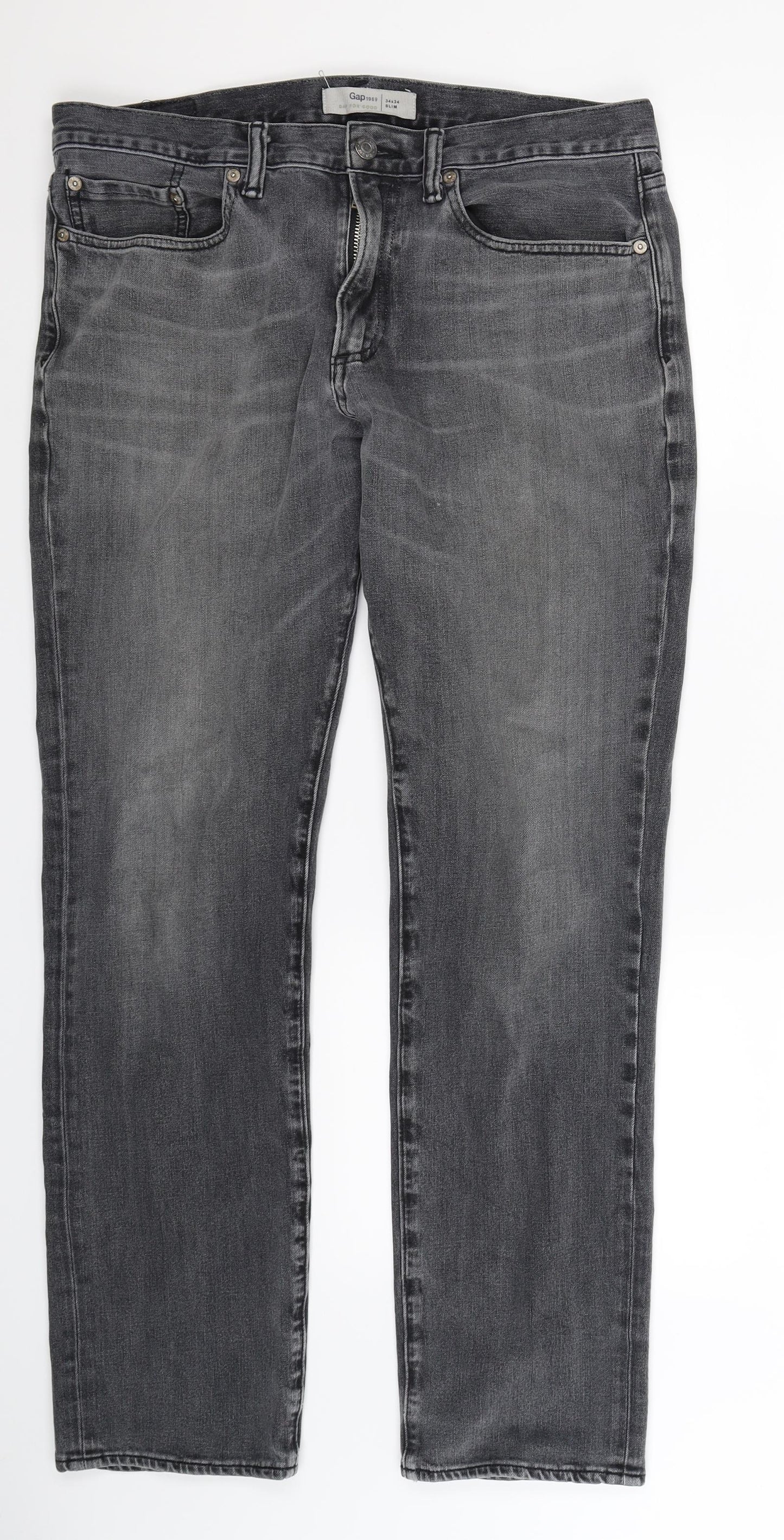 Gap Mens Grey  Denim Straight Jeans Size 34 L31 in