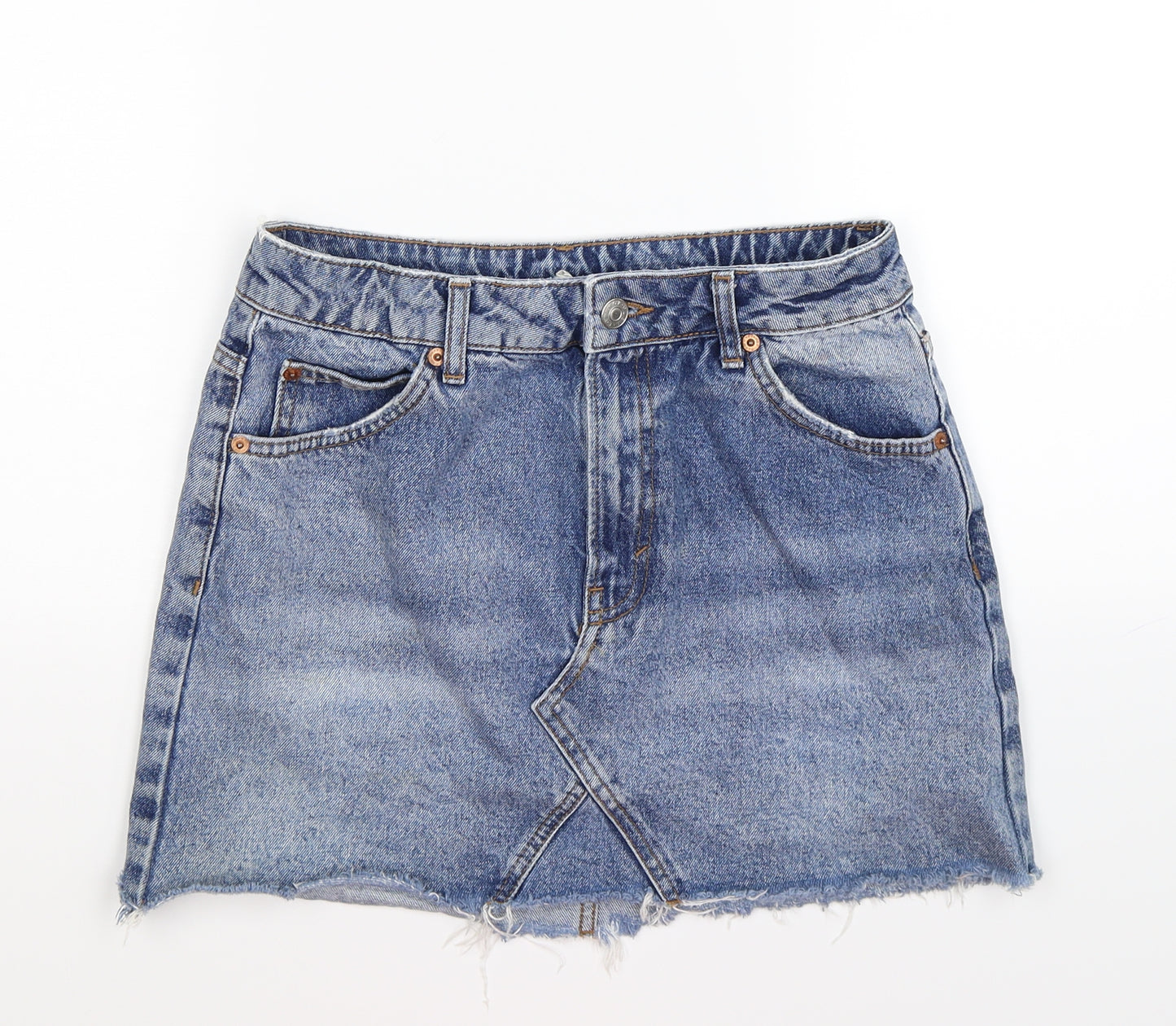 Topshop Womens Blue  Denim Mini Skirt Size 10