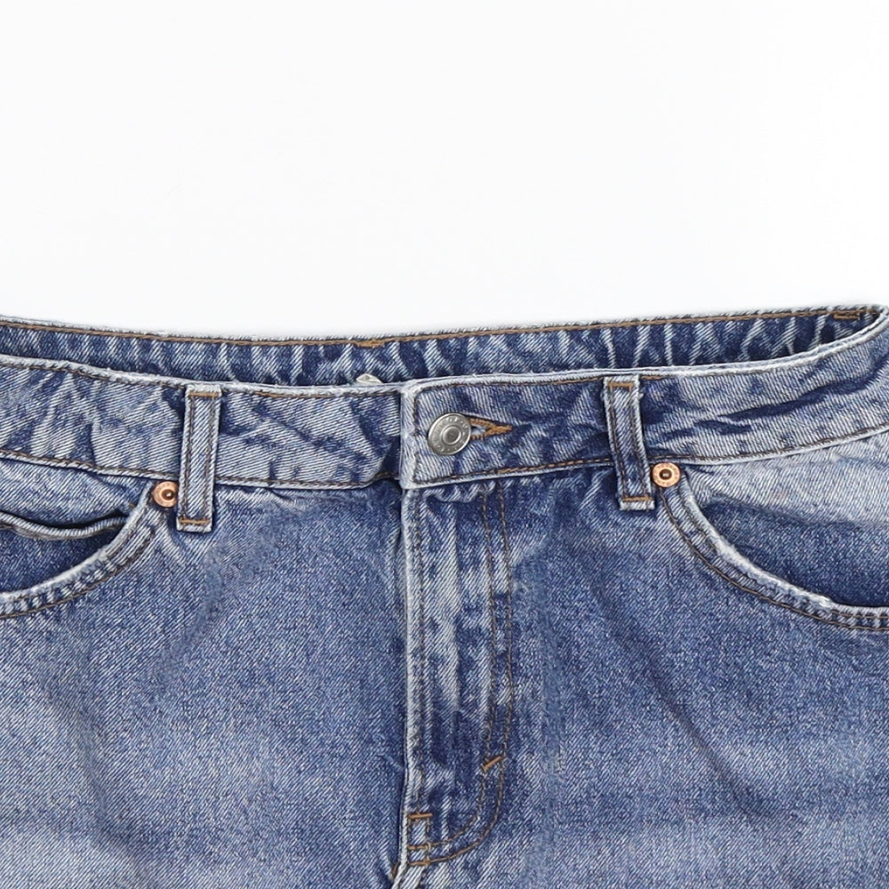 Topshop Womens Blue  Denim Mini Skirt Size 10