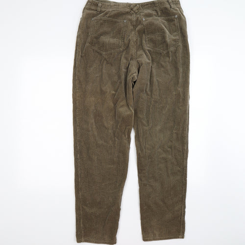 Sigrid Olsen Womens Beige Striped Corduroy Straight Jeans Size 12 L26 in