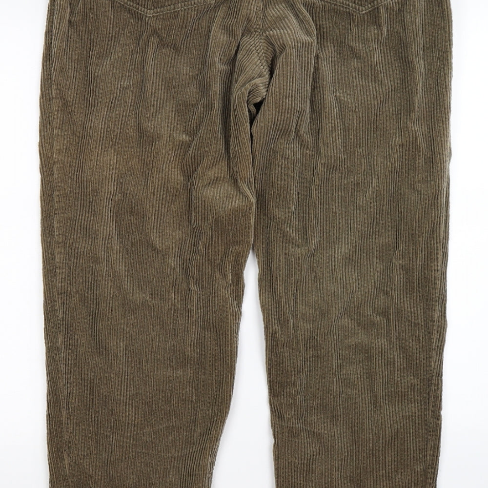 Sigrid Olsen Womens Beige Striped Corduroy Straight Jeans Size 12 L26 in