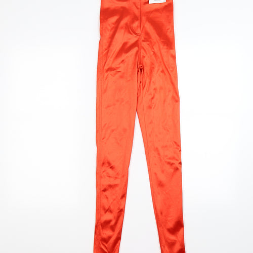 Topshop Womens Red  Satin Capri Leggings Size 6 L28 in