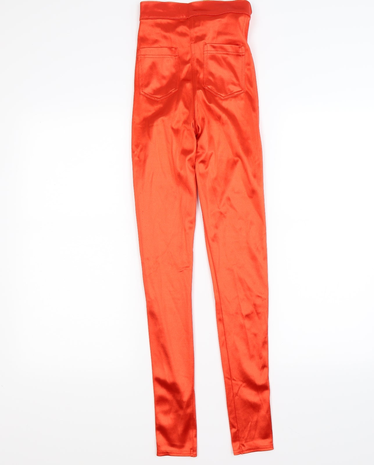 Topshop Womens Red  Satin Capri Leggings Size 6 L28 in