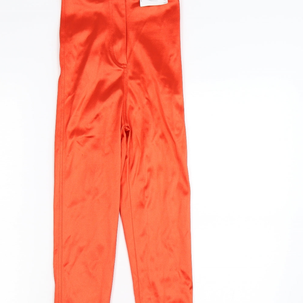 Topshop Womens Red  Satin Capri Leggings Size 6 L28 in