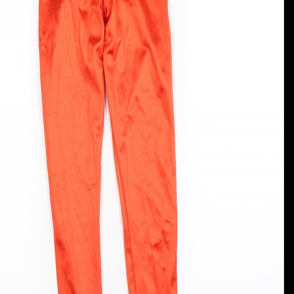 Topshop Womens Red  Satin Capri Leggings Size 6 L28 in