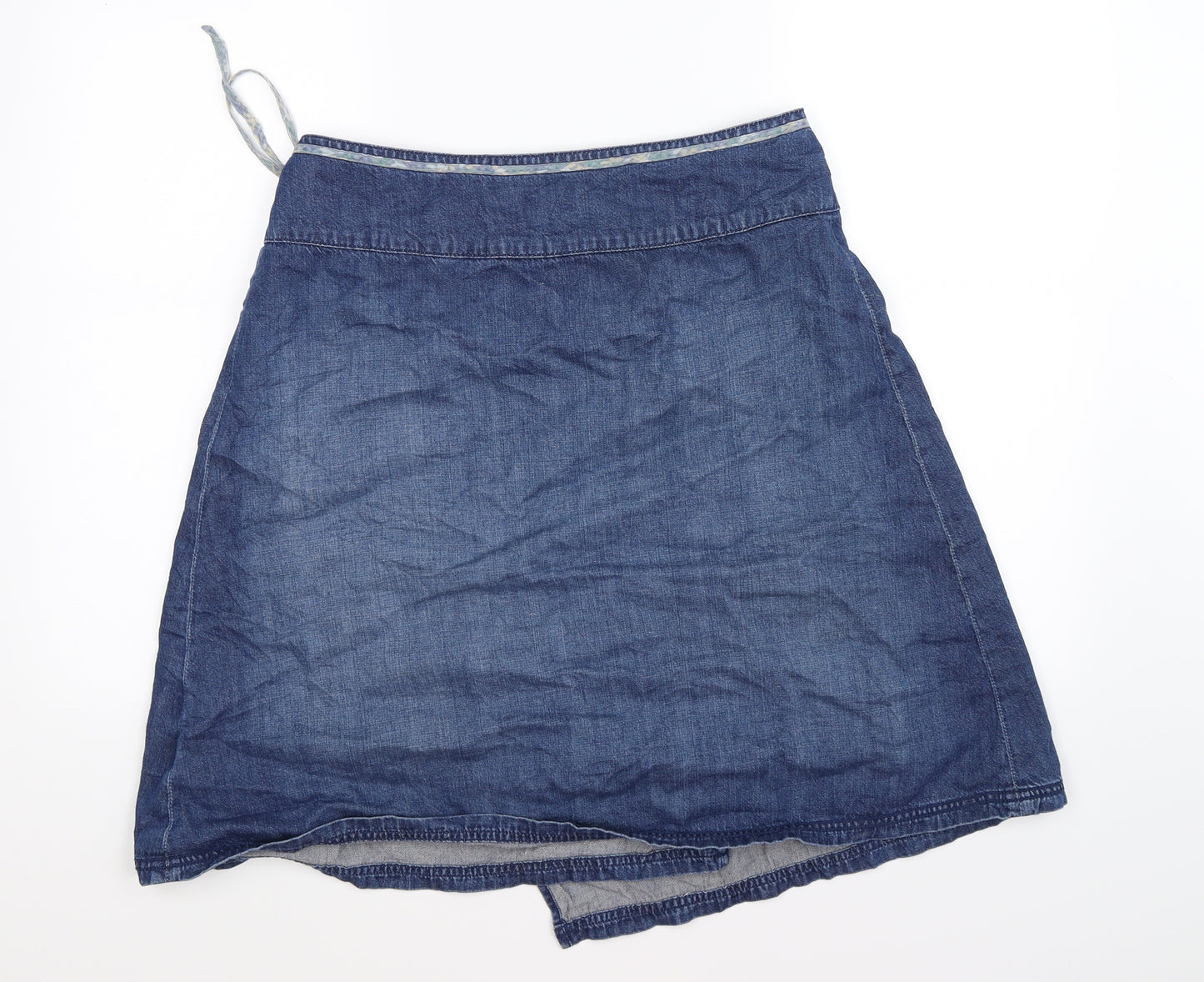 White Stuff Womens Blue  Denim Wrap Skirt Size 12