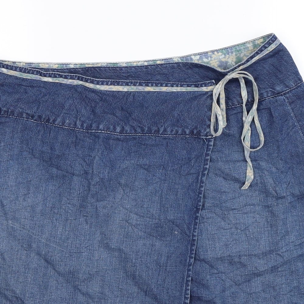 White Stuff Womens Blue  Denim Wrap Skirt Size 12