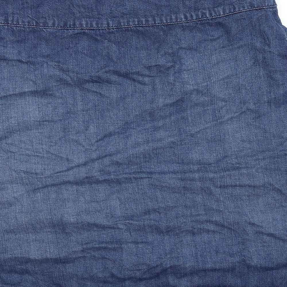 White Stuff Womens Blue  Denim Wrap Skirt Size 12