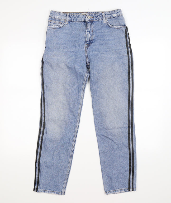 Mango Womens Blue Denim Skinny Jeans Size 8 L26 in - stripes