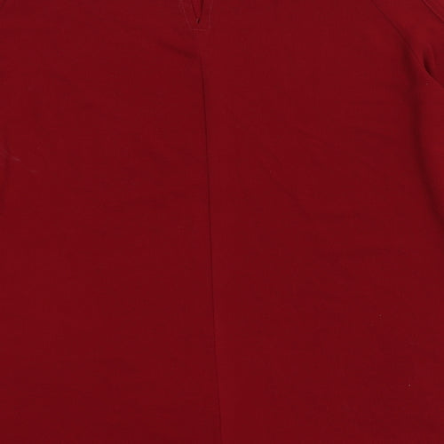 nabila Womens Red  Chiffon Basic Blouse Size S  - cold shoulder