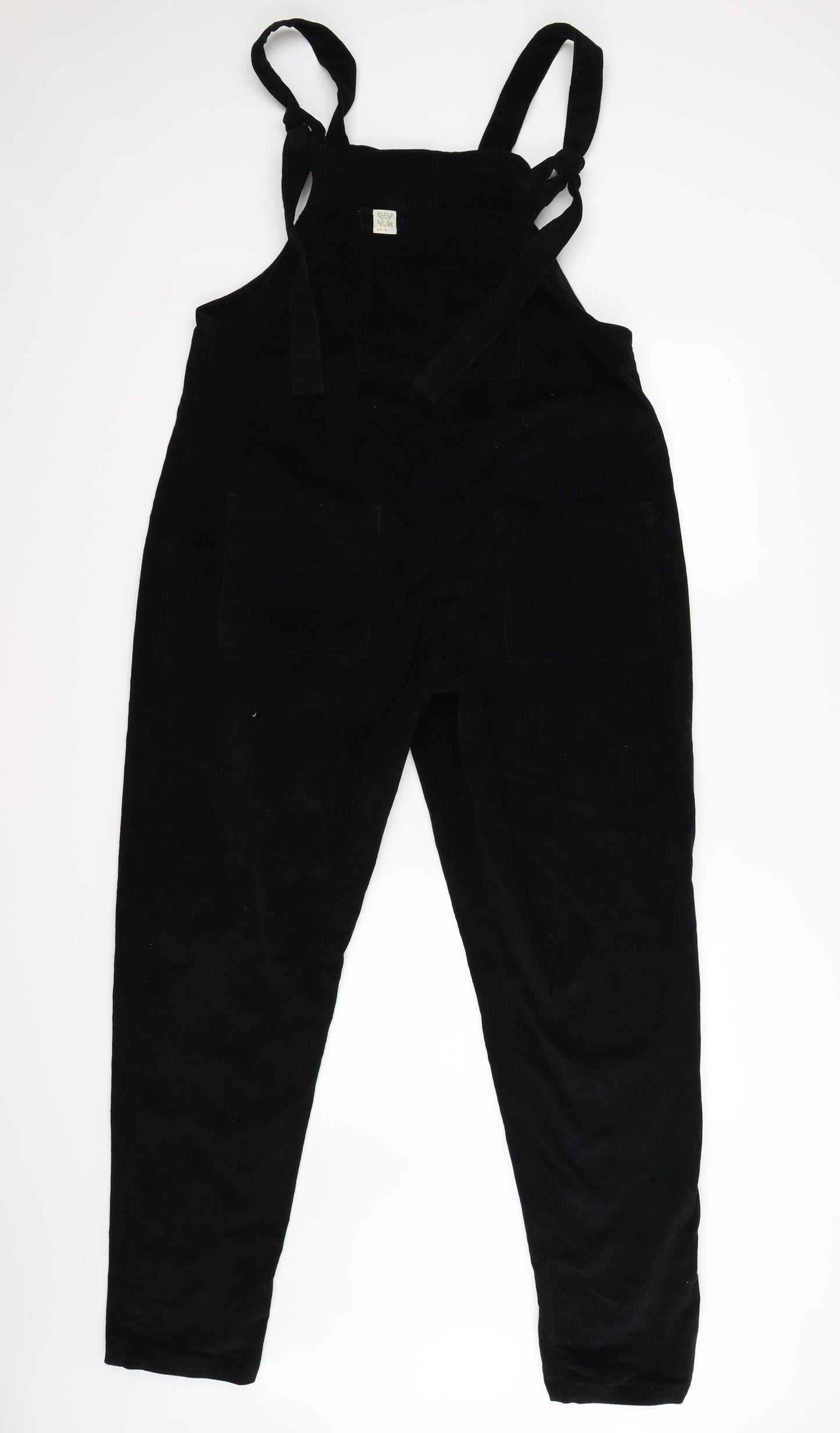lucy & Yak Womens Black  Corduroy Dungaree One-Piece Size M  - organic