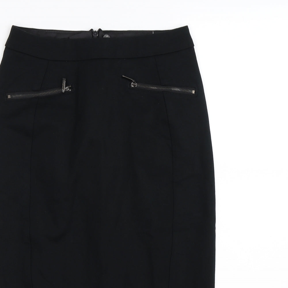 Marks and Spencer Womens Black   Peasant Skirt Size 8  - work office formal