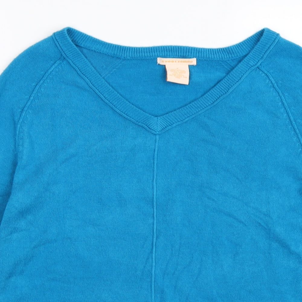 Sweet Romeo Womens Blue  Knit Pullover Jumper Size S