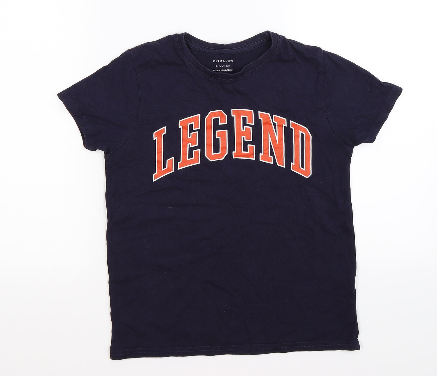 Primark Boys Blue   Basic T-Shirt Size 8-9 Years  - legend