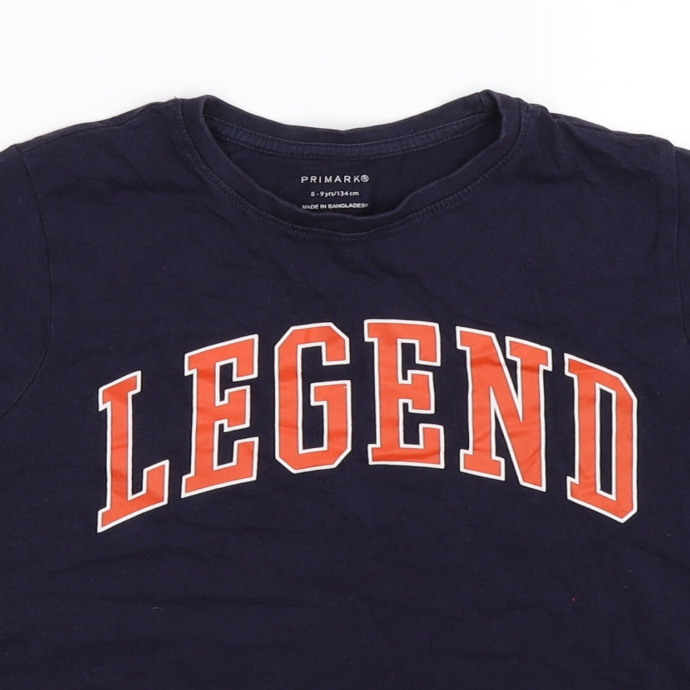 Primark Boys Blue   Basic T-Shirt Size 8-9 Years  - legend