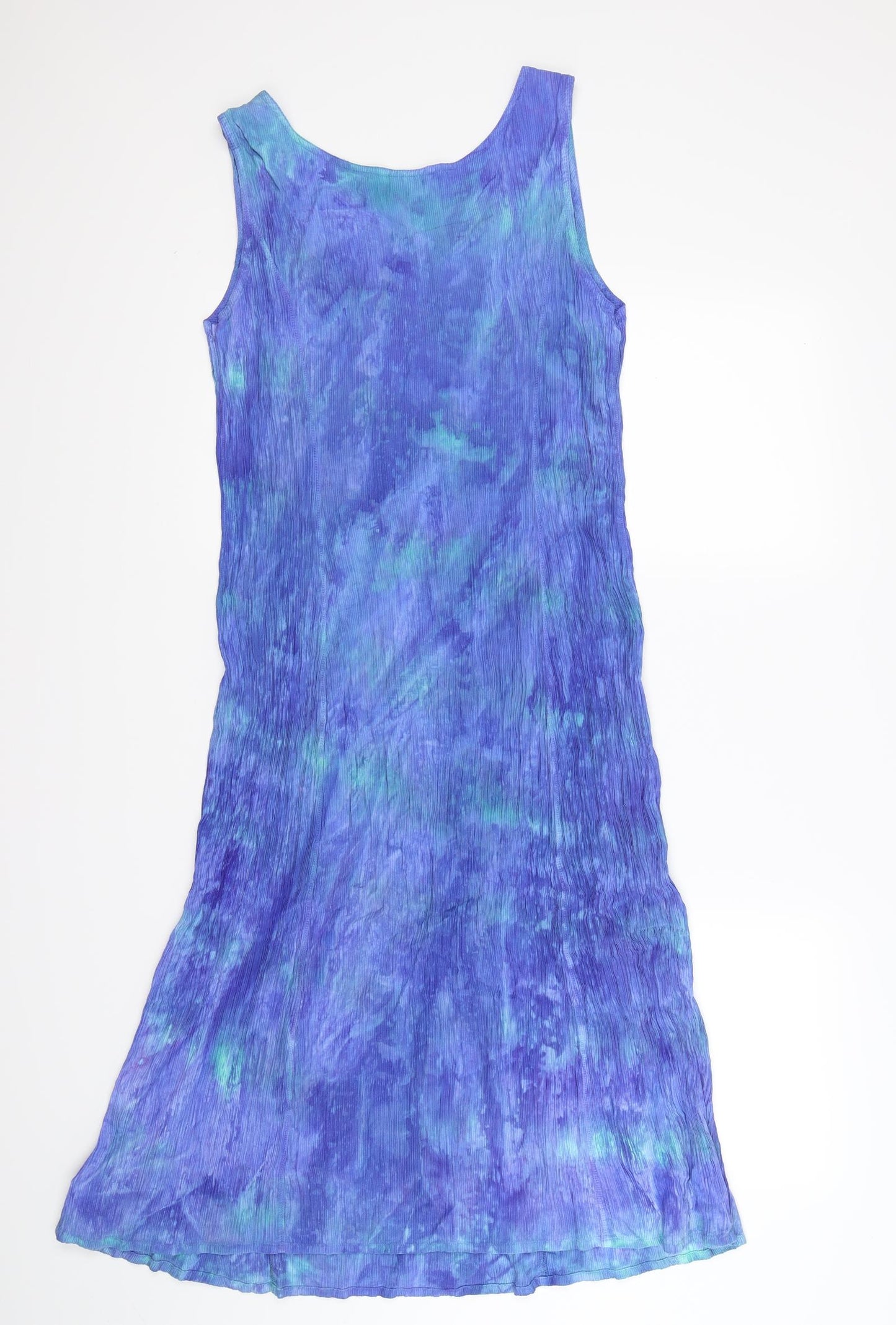 Marks and Spencer Womens Blue Geometric Chiffon A-Line  Size 12